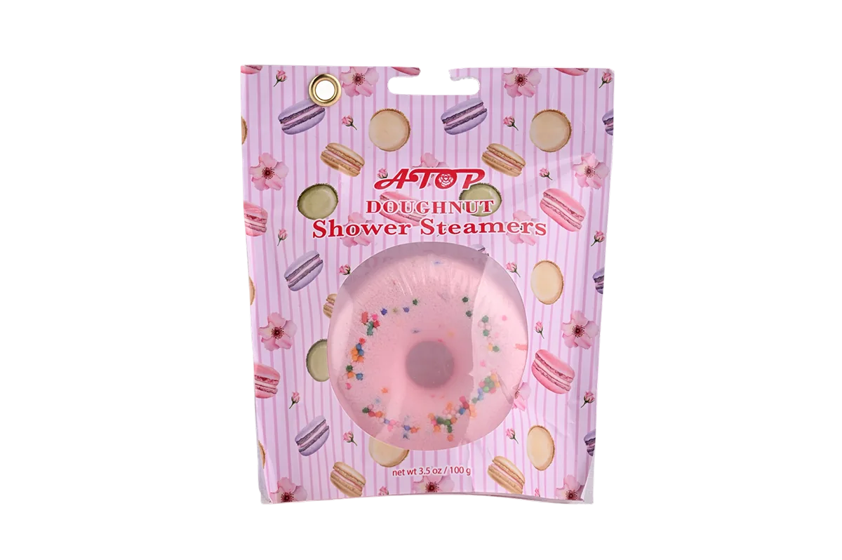 100g Doughnut Shaped Shower Steamers in Printed PVC Bag