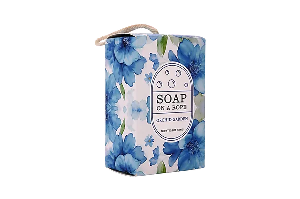 Orchid Garden Soap Bar on a Rope 300g - Luxury Floral Hanging Bath Soap for Moisturizing & Refreshing Skin | Lily Bath view 2
