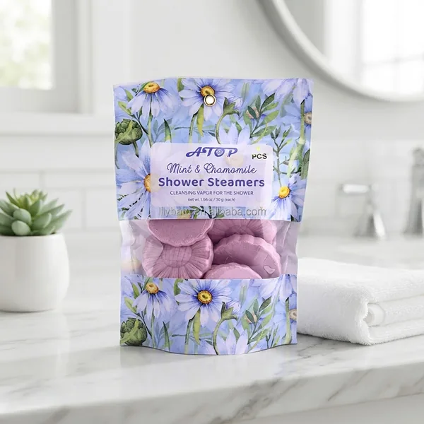 Bombe da doccia effervescenti aromaterapiche alla menta e camomilla - Effervescenti detergenti per la doccia, perfette per una spa casalinga. 2