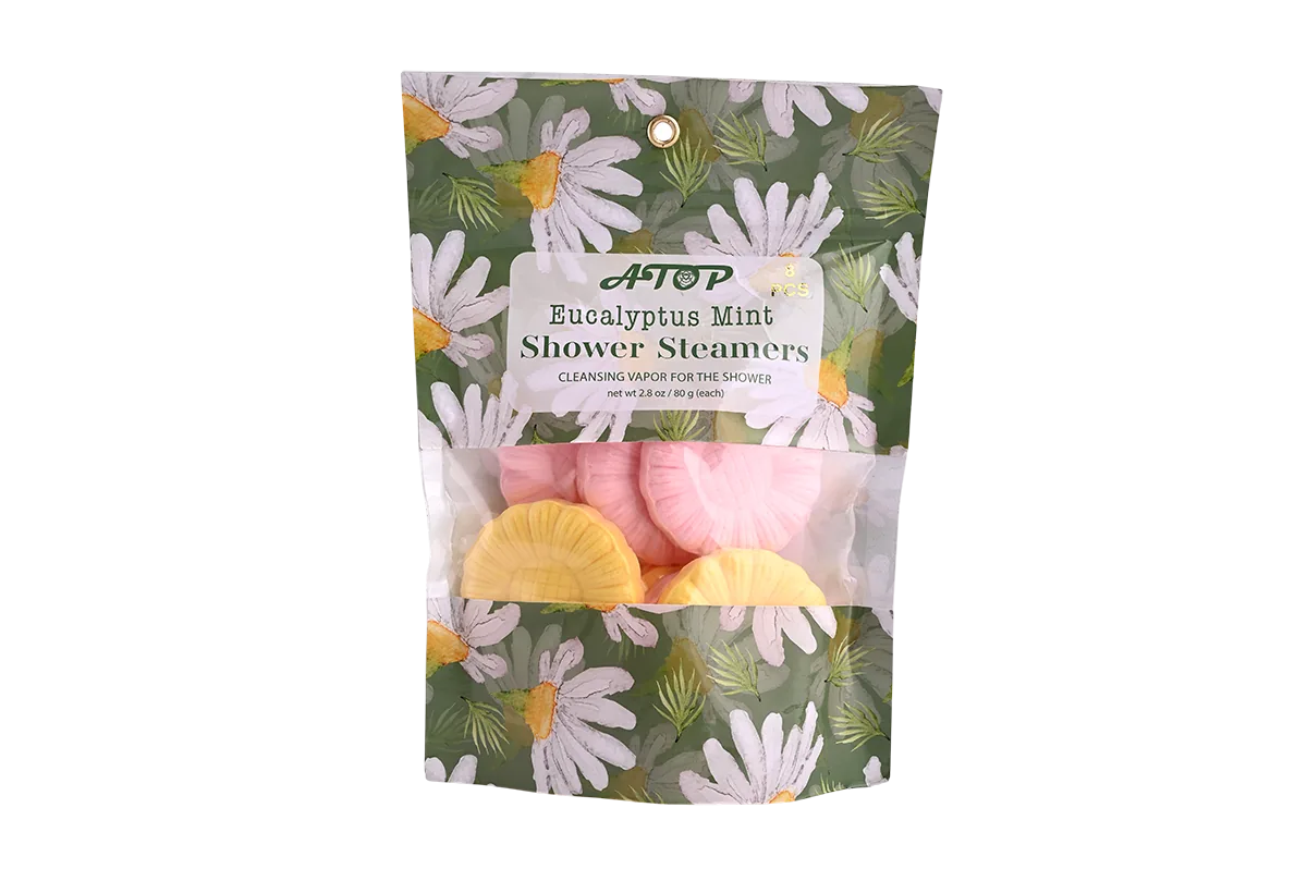 8 Pieces Eucalyptus Mint Shower Steamers - 80g Aromatherapy Shower Vapor Tablets in Hanging Window Bag for Refreshing Spa Experience